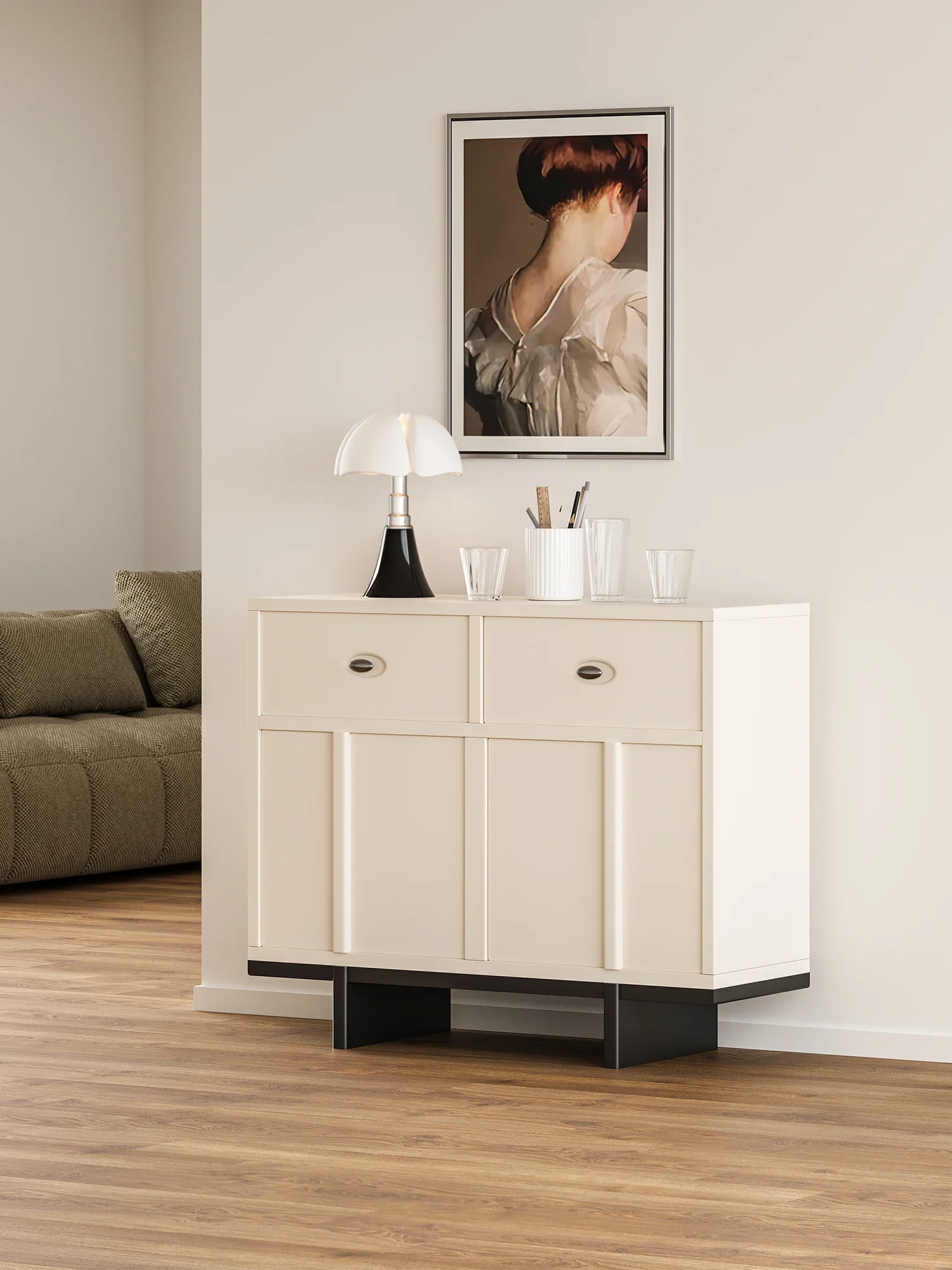 Cream Style Chest of Drawer Bedroom Storage Bed Front Cabinet