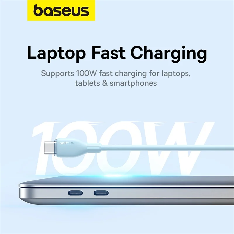 Bas192.- Câble USB Type-C PD 100W pour recharge rapide, cordon de chargeur USB-C vers USB-C pour Macbook, iPhone 16, 15 et Xiaomi