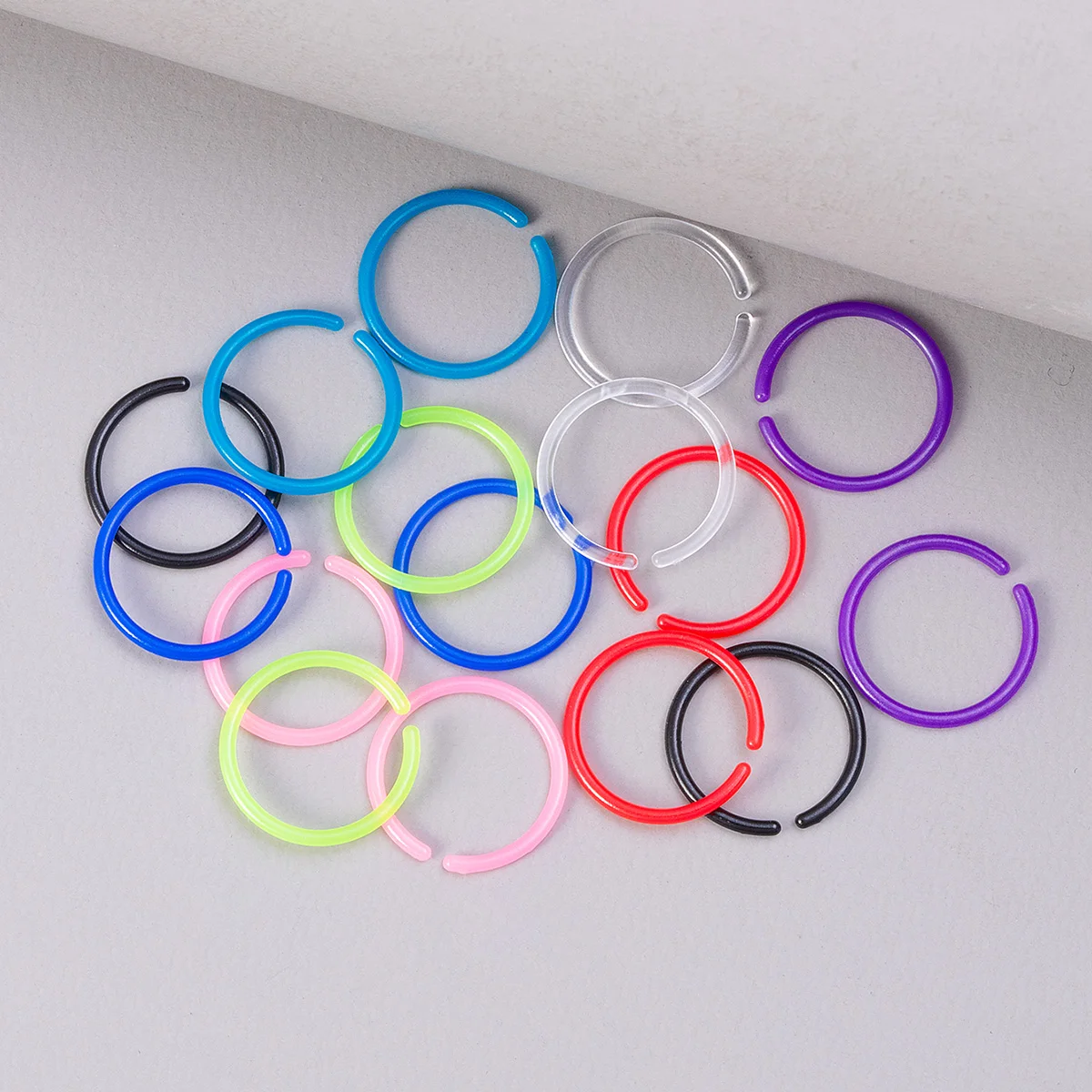 16 Stücke 20G Flexible Bunte Acryl Nasenring Lip Hoops Retainer Septum Schmuck Knorpel Daith Tragus Ohrringe Piercing Schmuck – Detail 5