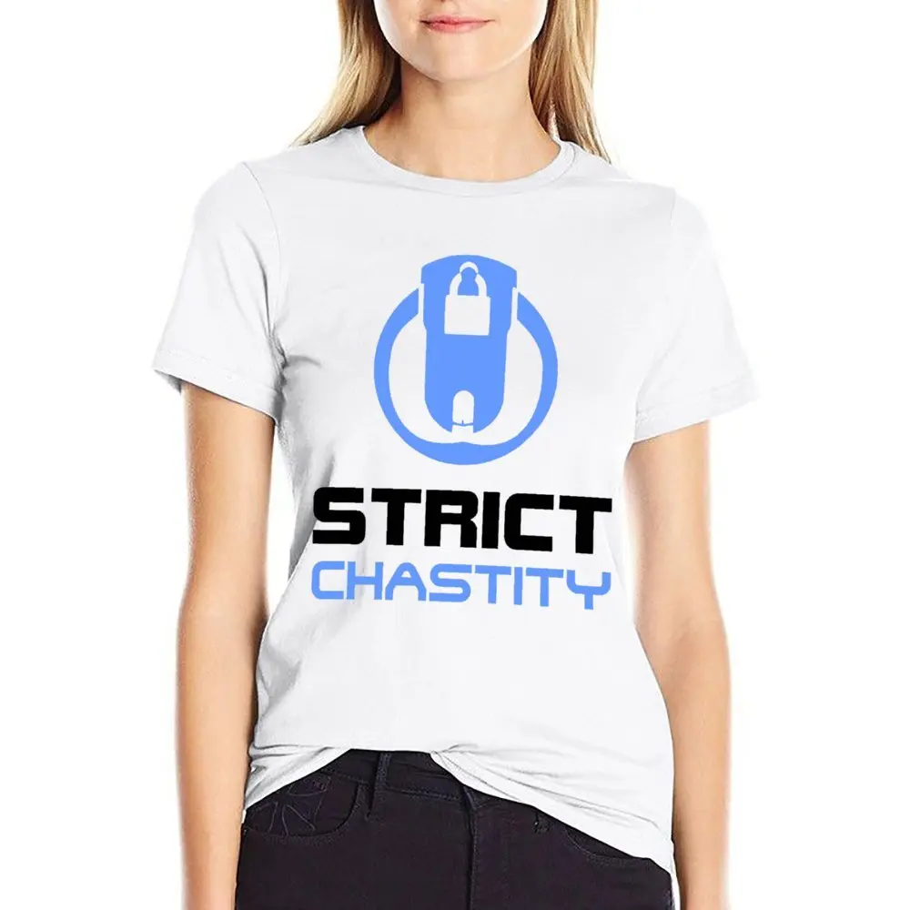 STRICT CHASTITY Chastity For Boys & Guys Round Neck T-shirt Move T-shirts Hipster Humor Graphic Leisure