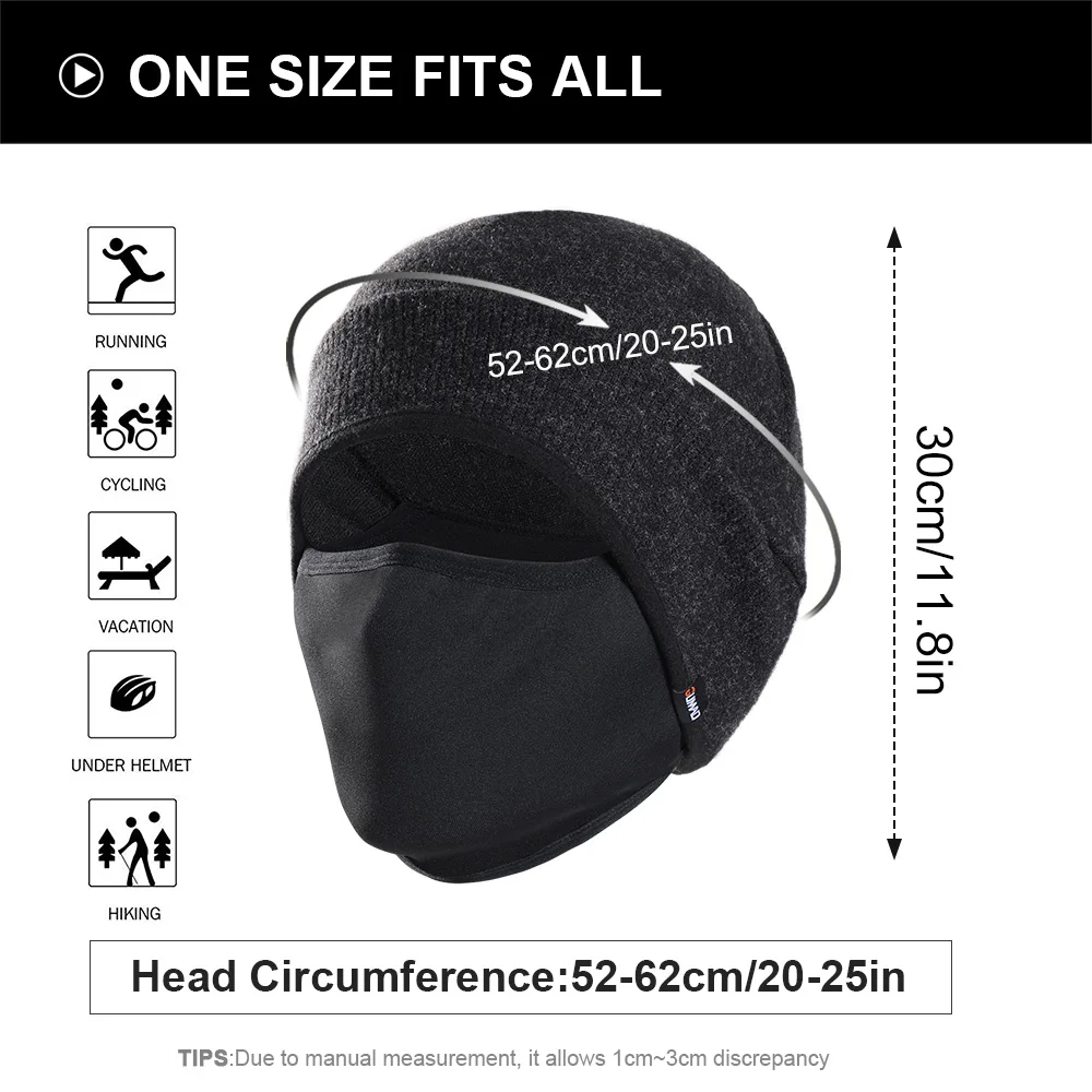 2-in-1 Winter Hat Ear Warmer Men Women Windproof Face Mask  display picture 3