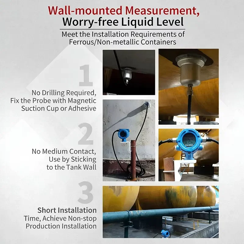 2026 Non Contact Ultrasonic Fuel Level Sensor Liquid Level Gauge Industrial Ultrasonic Level Transmitter for Water Treatment