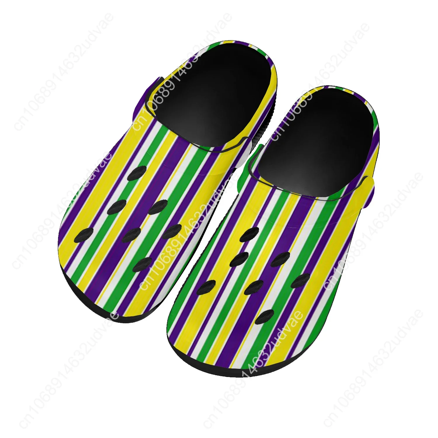 

Сандалии в полоску Mardi Gras, женская подростковая домашняя модная обувь для воды, высококачественные садовые дышащие удобные пляжные тапочки с отверстиями