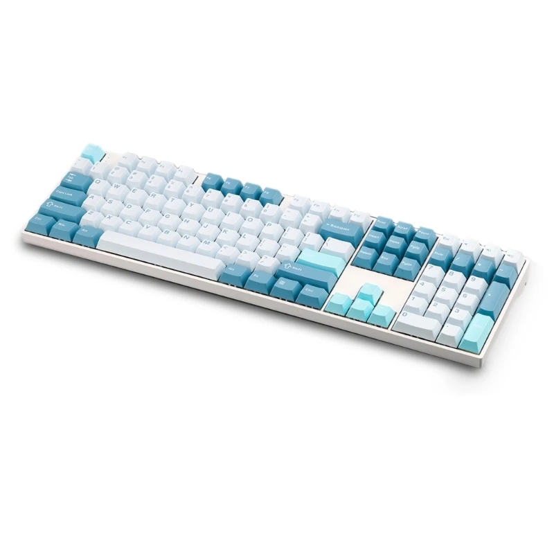 152 pçs keycaps duas cores branco azul keycap para 61 64 68 84 87 96 980 teclados mecânicos keycaps grosso pbt