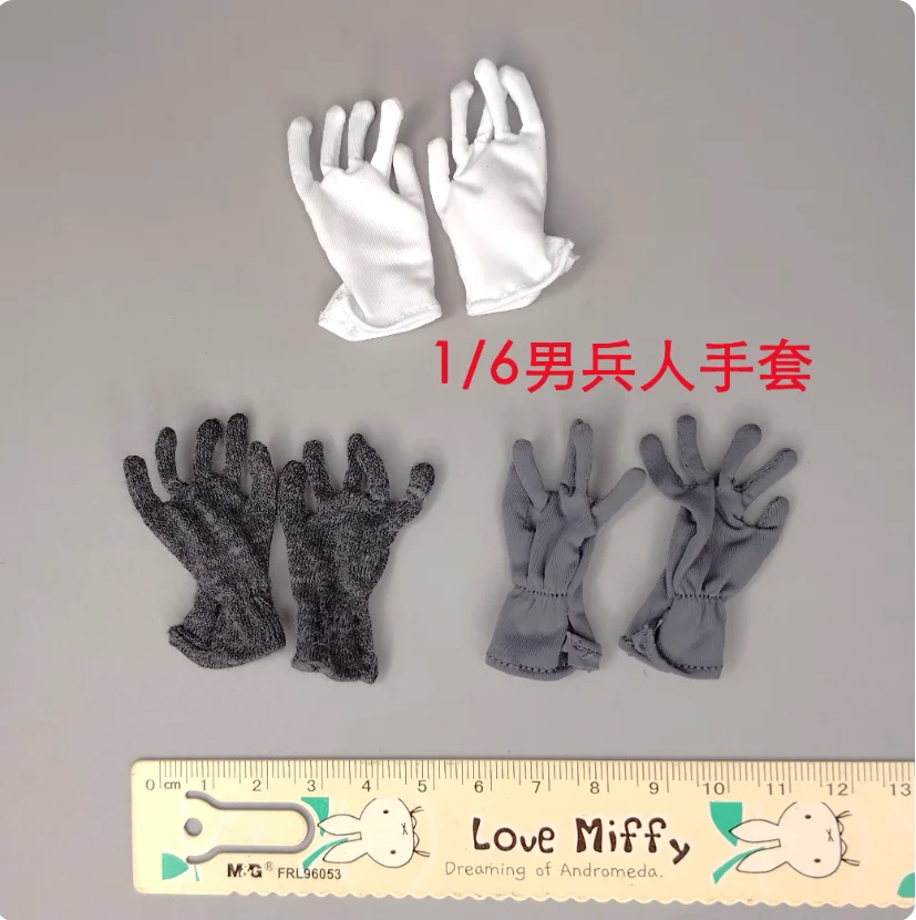 

BROWN ART 1/6 Male Soldier Universal Gloves White Gray Model Accessories For 12'' Action Figure Body In Stock