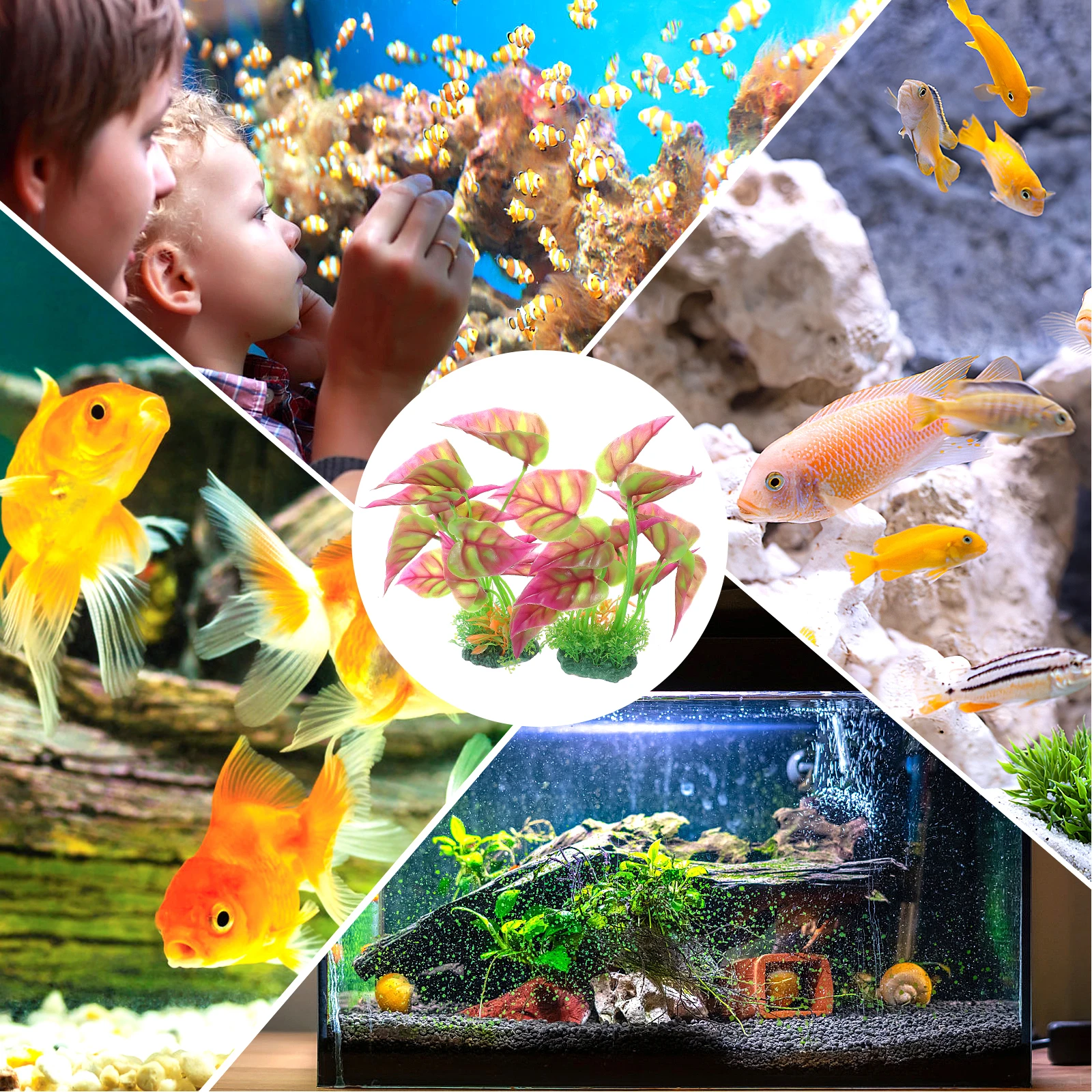 

2Pcs Artificial Aquarium Plants Fish Tank Decorations Easy Clean Long Lasting Stable Water L scaping Accessories Pet