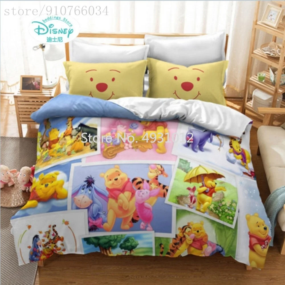 

Cute Tigger Winnie Piglet Bedding Set Duvet Cover for Kids Bedroom Decor Boys Girls Double Quilt Cover Single Twin Queen Size