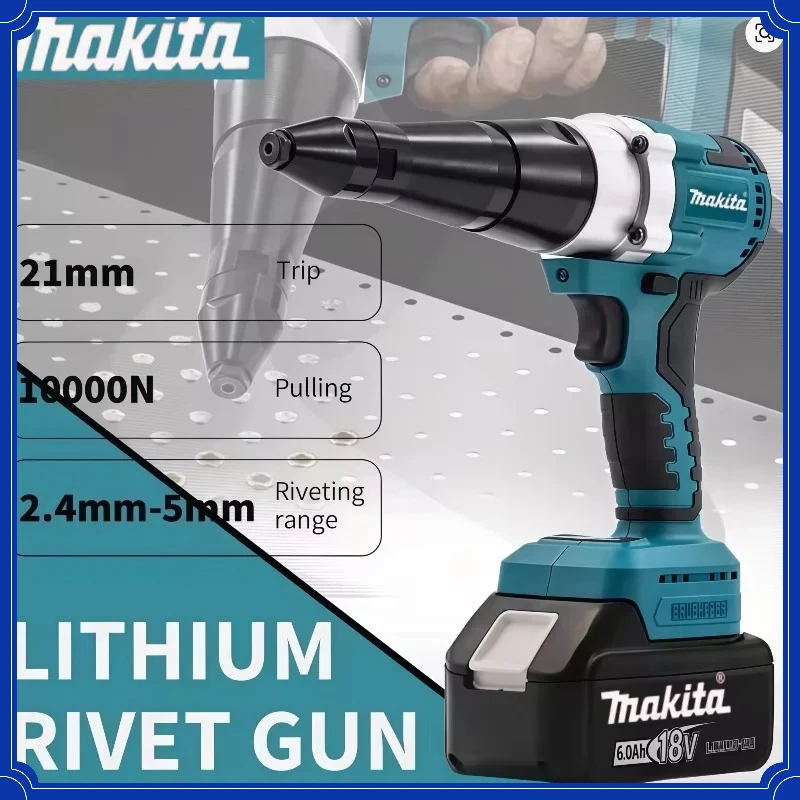 

Makita Brushless Electric Rivet Gun LED Cordless Multifunctional Rivet Nut Gun Automatic Riveting Tool For 18V Battery pin