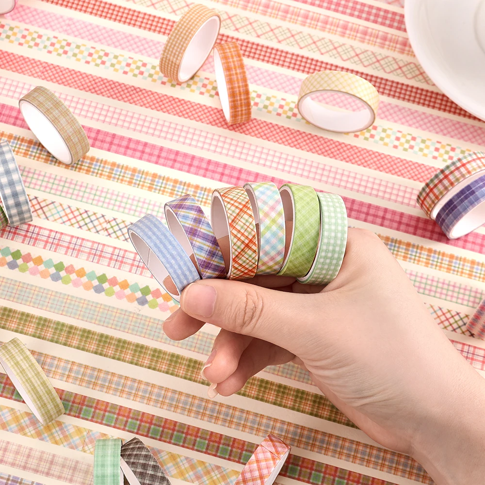 60 لفات من أشرطة اشي الكلاسيكية الملونة المخططة المزخرفة مجموعة أشرطة الإخفاء DIY بها بنفسك الحرفية المجلات سكرابوكينغ