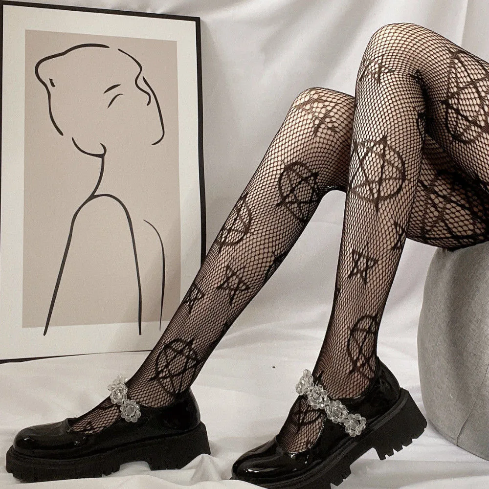 26 Styles Sexy Tights Women Skull Mystery Thigh High Waist Stockings Gothic JK Lolita Fishnet Pantyhose Long Stockings For Women