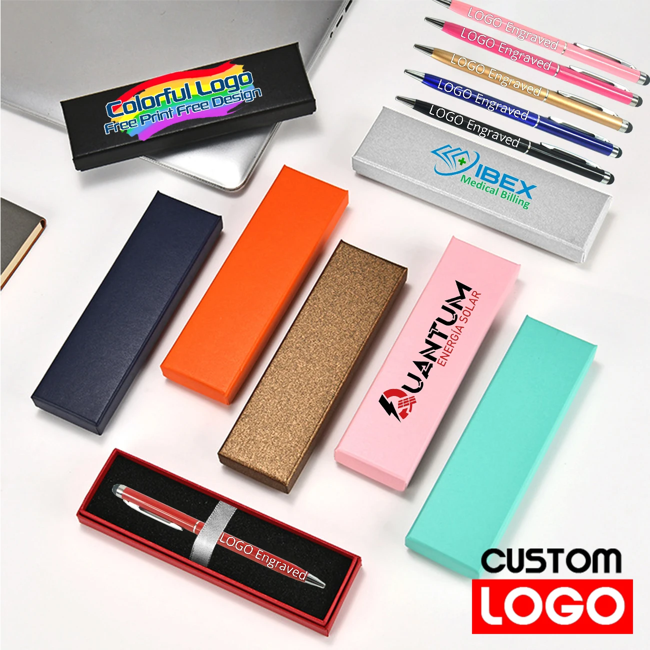 

Free Customization Ballpoint Pen Box Set LOGO Printing Box Gift Text Engraving Metal Pen Business Office Writing Stationery