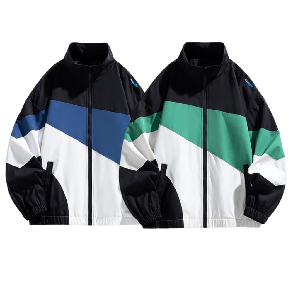 

Новое весенне-осеннее пальто 2025 года, мужская свободная рабочая одежда, куртка с цветными блоками, модный бренд мужской моды, повседневная одежда для велоспорта.