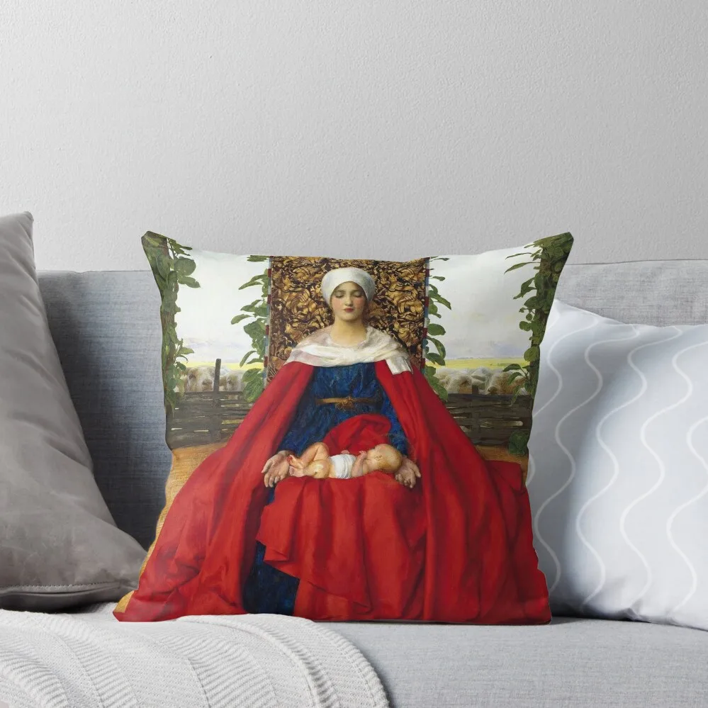 

Our Lady of the Fruits of the Earth - Frank Cadogan Cowper Throw Pillow bed pillows christmas cushions covers pillow