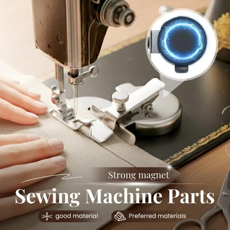 

1/3/5 PCS Sewing Machine Round Magnetic Seam Guide With Side Guard Press Straight Line Anti-curling Sewing Accessories