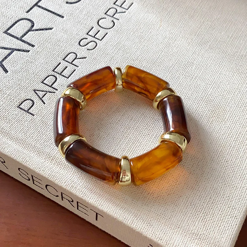 Multi-style Leopard Print Acrylic Stretchy Bracelets Set
