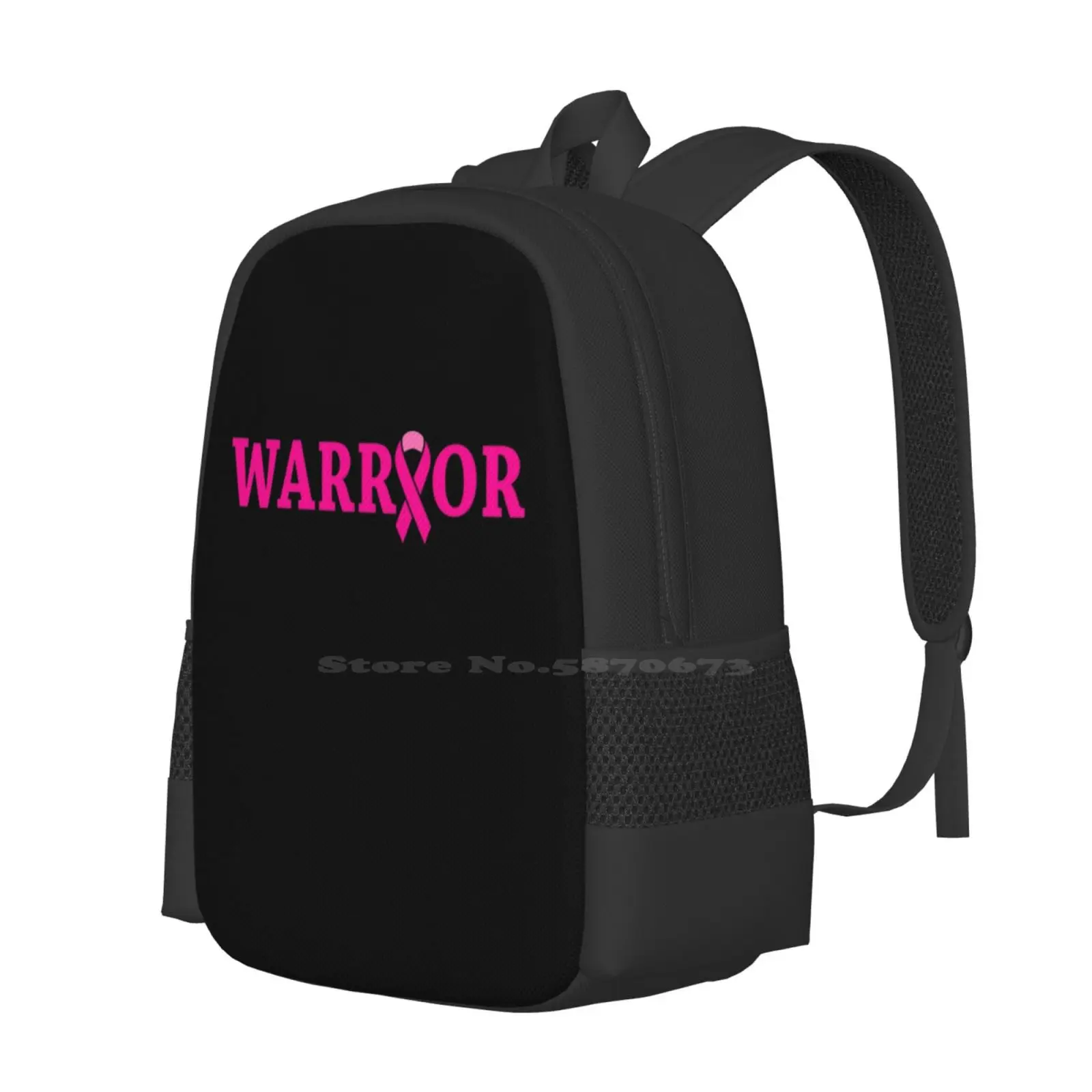 Breast Cancer Warrior Pattern Design Bag Student's Backpack Breast Cancer Awareness Breast Cancer Breast Cancer Support Breast