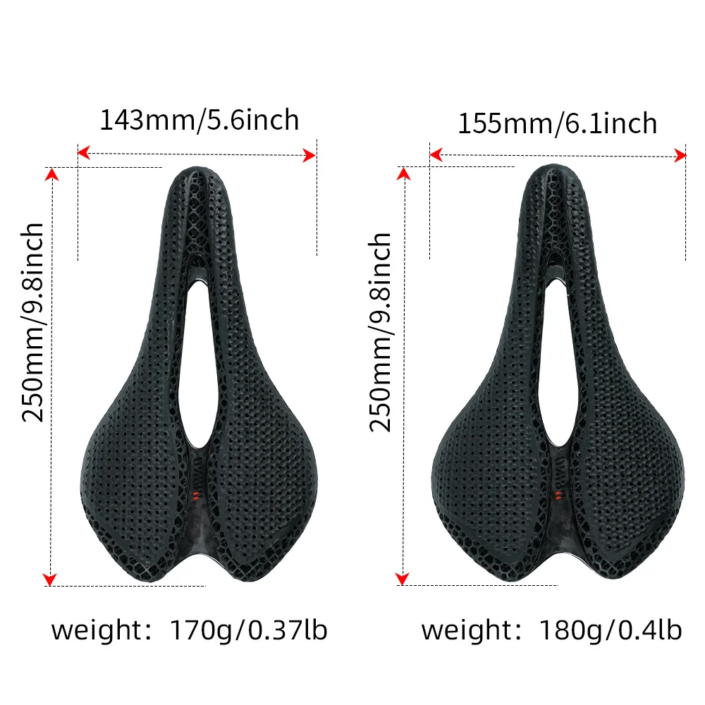 ONIRII Carbon Bike Saddle 3D Printed Cushion Riding Seat Shockproof Lightweight for MTB/ Road / Gravel / TT /Folding Bicycle NEW