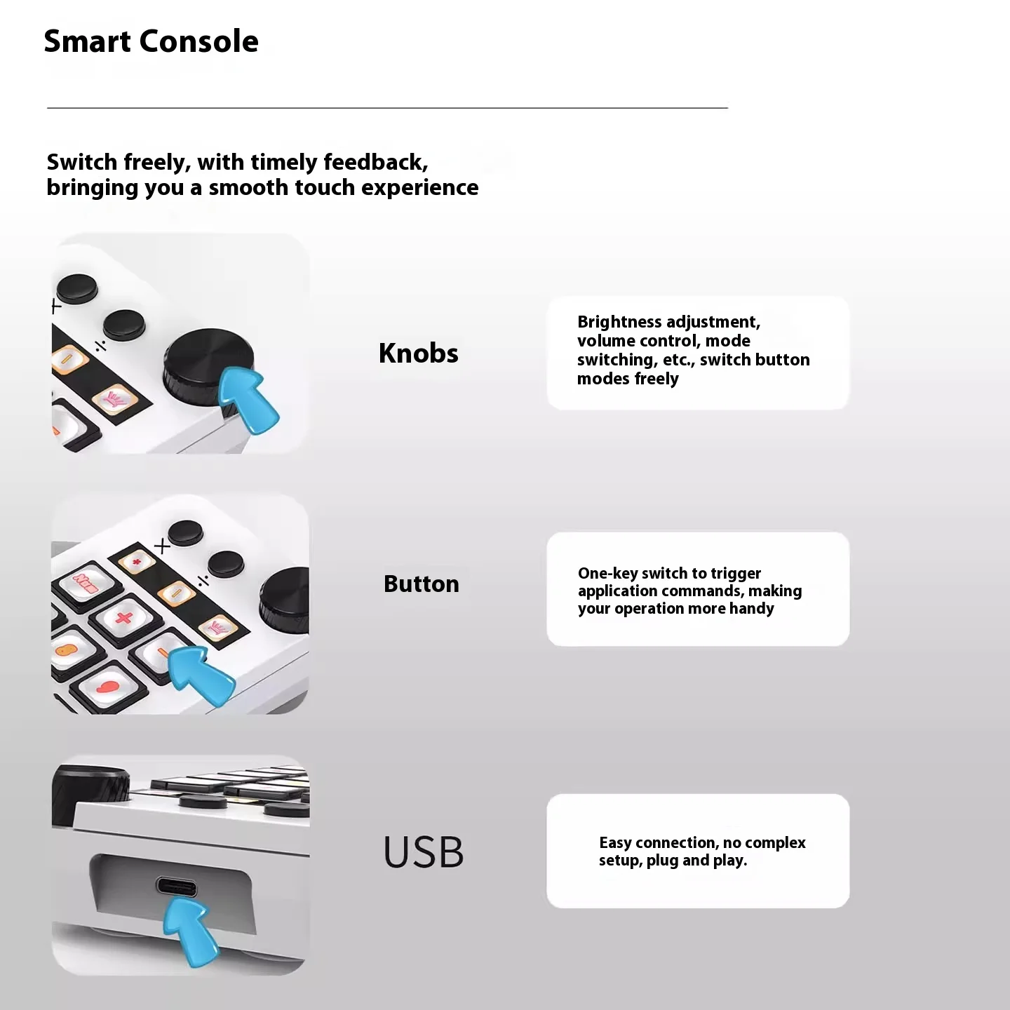 Ajazz N1 Wired Stream Deck 15-Key Programmable Macro Mini Keyboard Custom Multi-Scenario Buttons Stream Index Desktop Helper