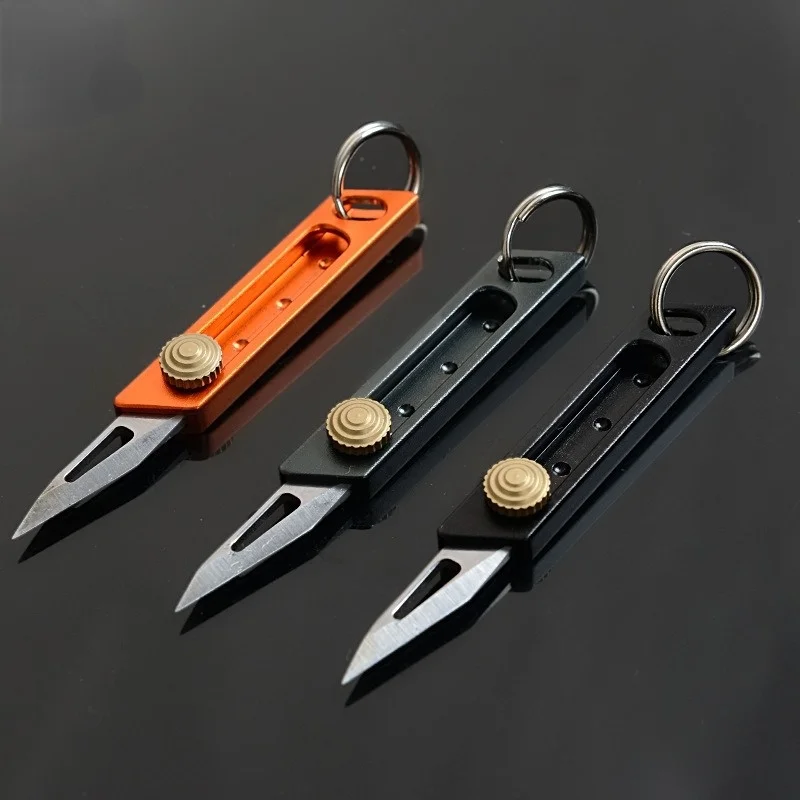 

Mini Push-pull Knife Keychain Pendant Gift Demolition Express Self-defense Tool Portable Pocket Utility Knife Cutting Tool