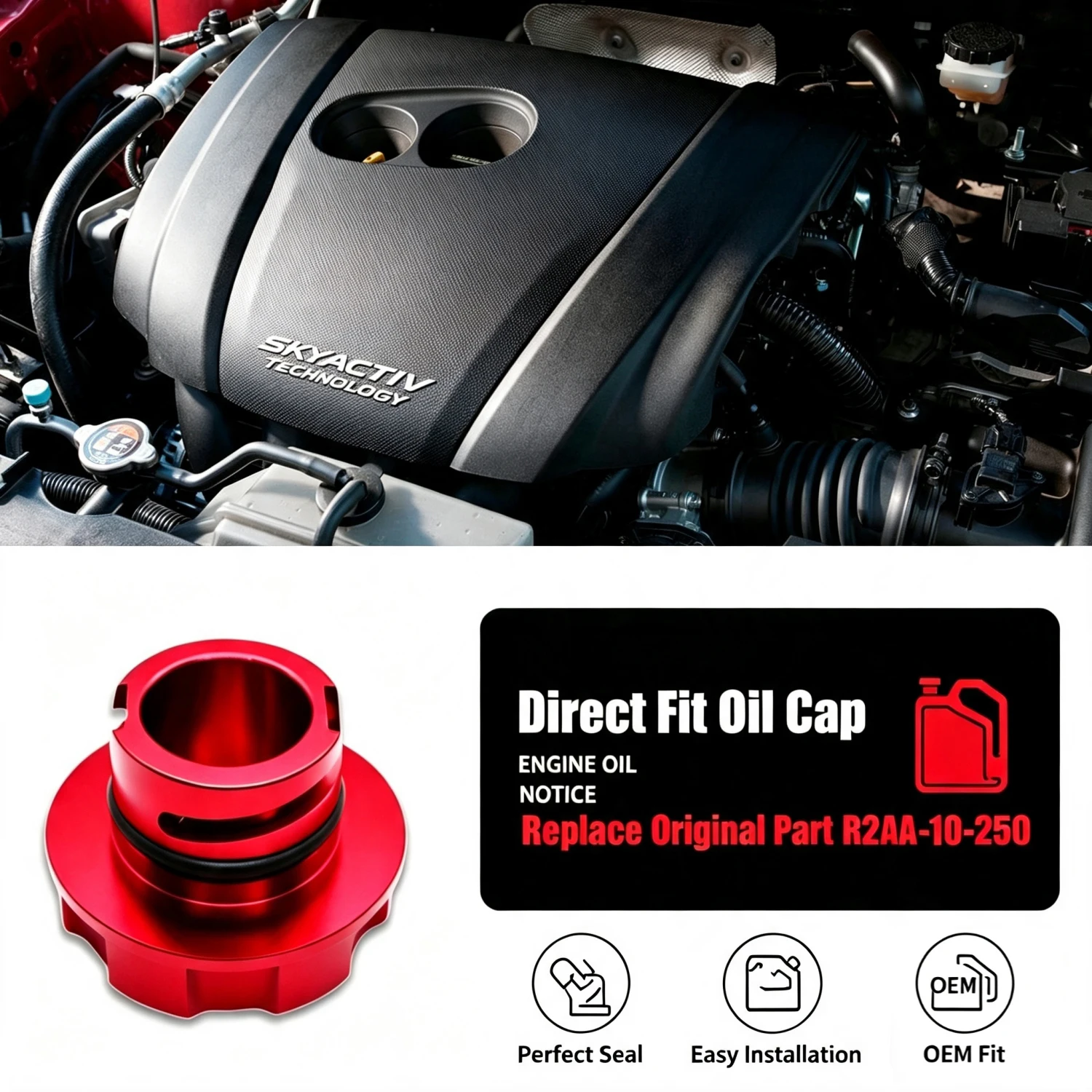 Aluminum ENGINE Oil Cap for MAZDASPEED MAZDA2 Demio MAZDA3 Axela MAZDA6 MX-5 CX-3 CX-5 CX-4 CX-30 CX-8 Roadster Car Accessories
