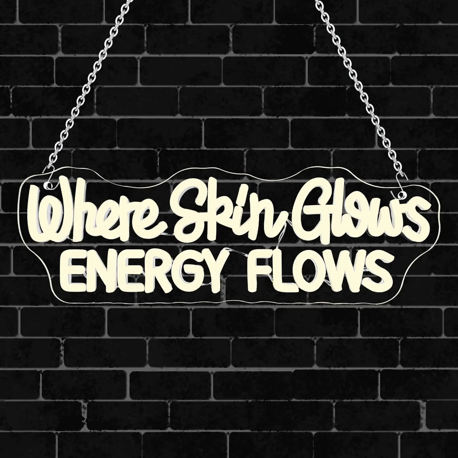 Waar de huid gloeit energie stroomt Neon Sign Beauty Neon Light Sign voor Spa Salon Beauty Room Wall Decor Skin Glow Esthetician Decor