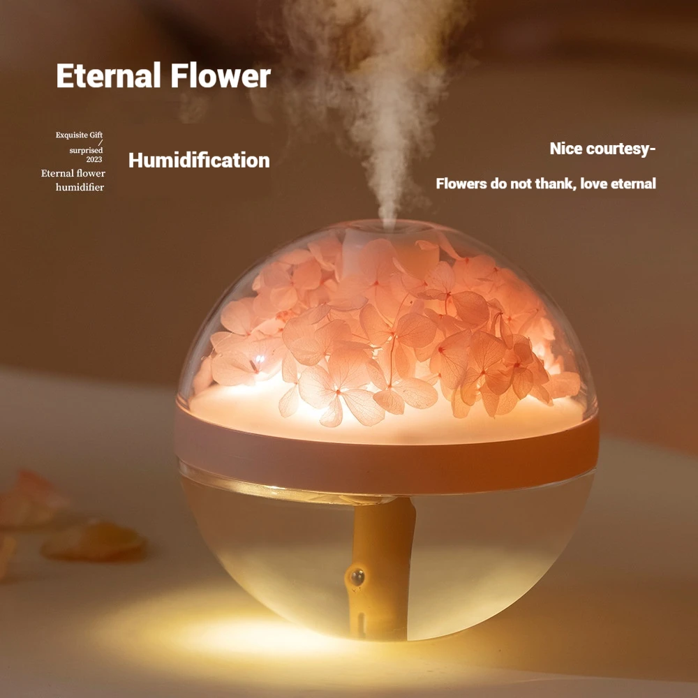 USB Humidifier with Eternal Rose Mood Light Mini Air Humidifier for Home Office Desk Creative Gift for Women Men Birthday