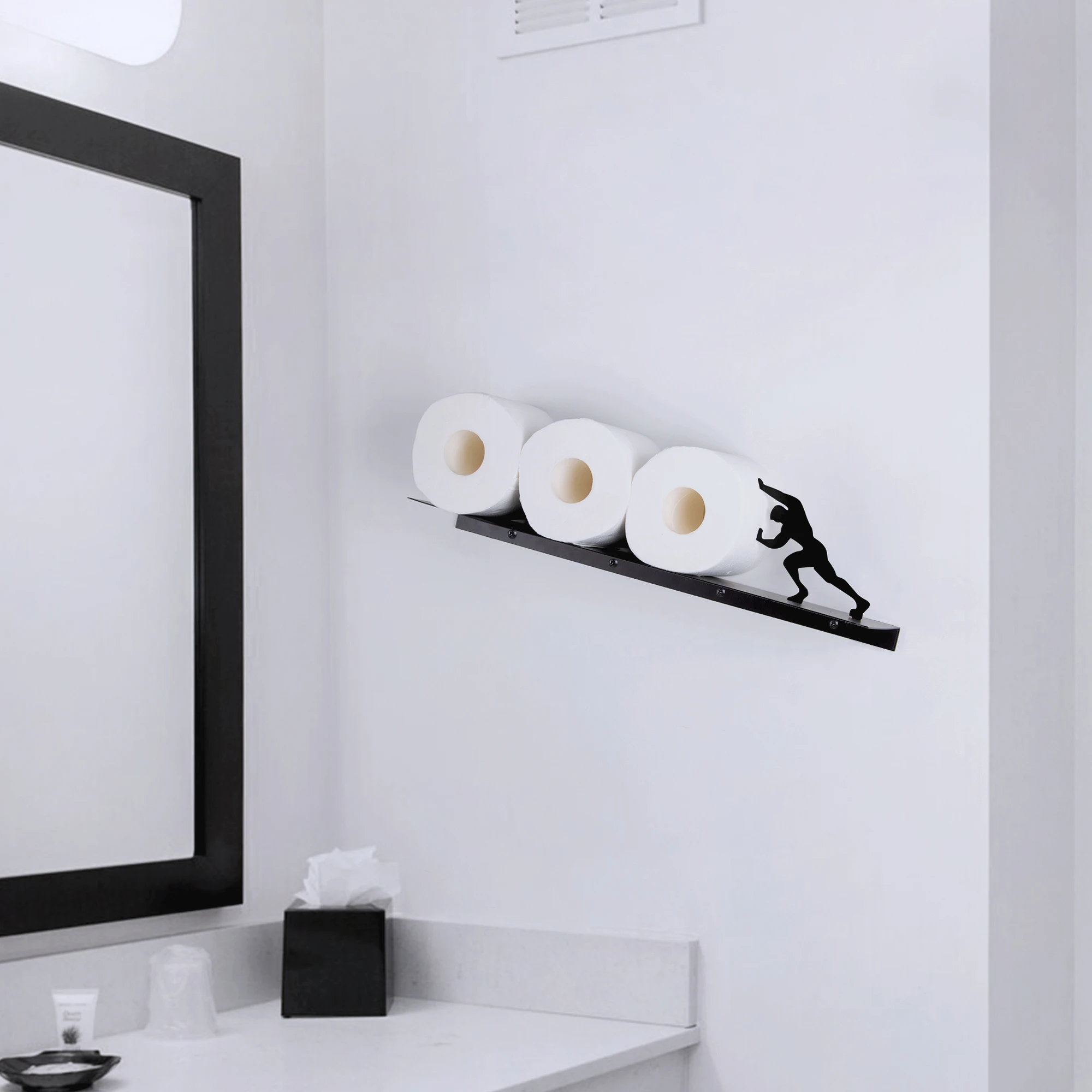 Toilet Multiple Paper Roll Tissue Holder Wall Mounted Storage Stand Stainless Steel Hercules Towel Roll Case Storage Shelf