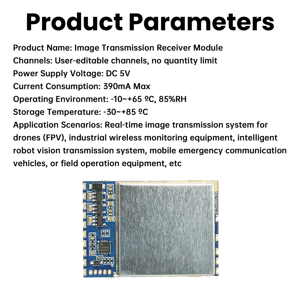 RX7500 6-7,5GHz Analoges Videoübertragungs-RF-Empfängermodul Drahtloses FPV Hohe Empfindlichkeit Klares Signal Breitband-Empfang SPI – Detail 7