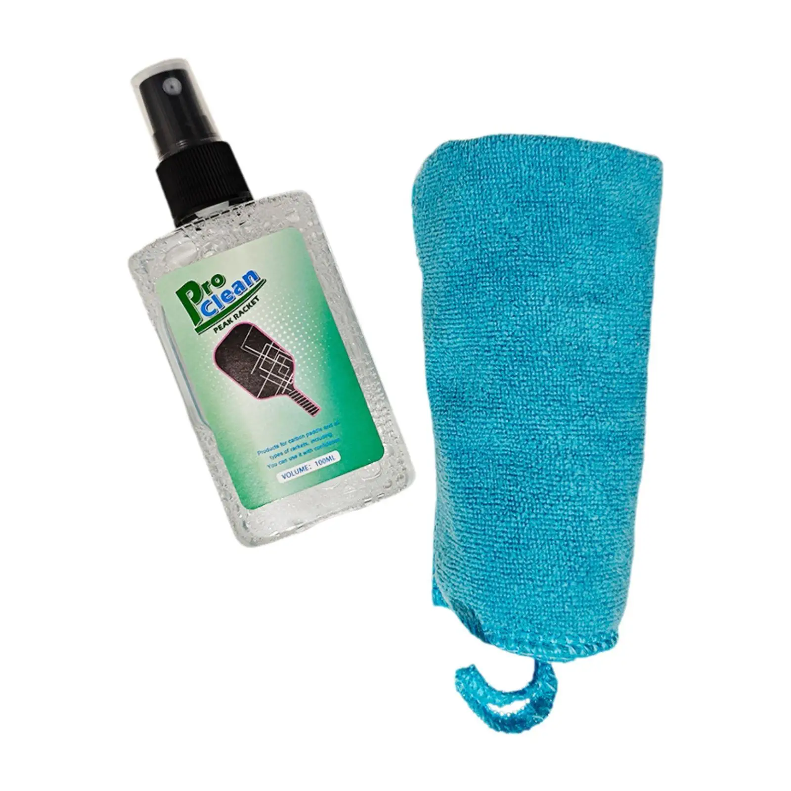 

Pickleball Paddle Cleaning Spray 100 ml with Dry Cloth Portable Care Kit