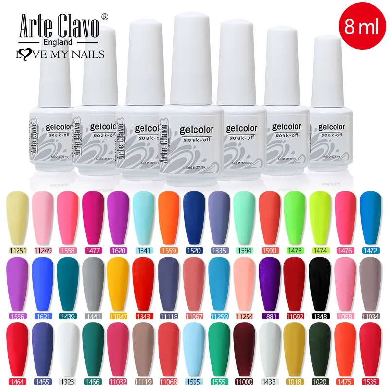 Arte Clavo Nagel-Gel-Nagellack für Maniküre-Werkzeuge, 8 ml, Gel-Emaille für Nägel, Design, benötigt Nagellampe, UV-Gel-Lack für Nägel, Kunst