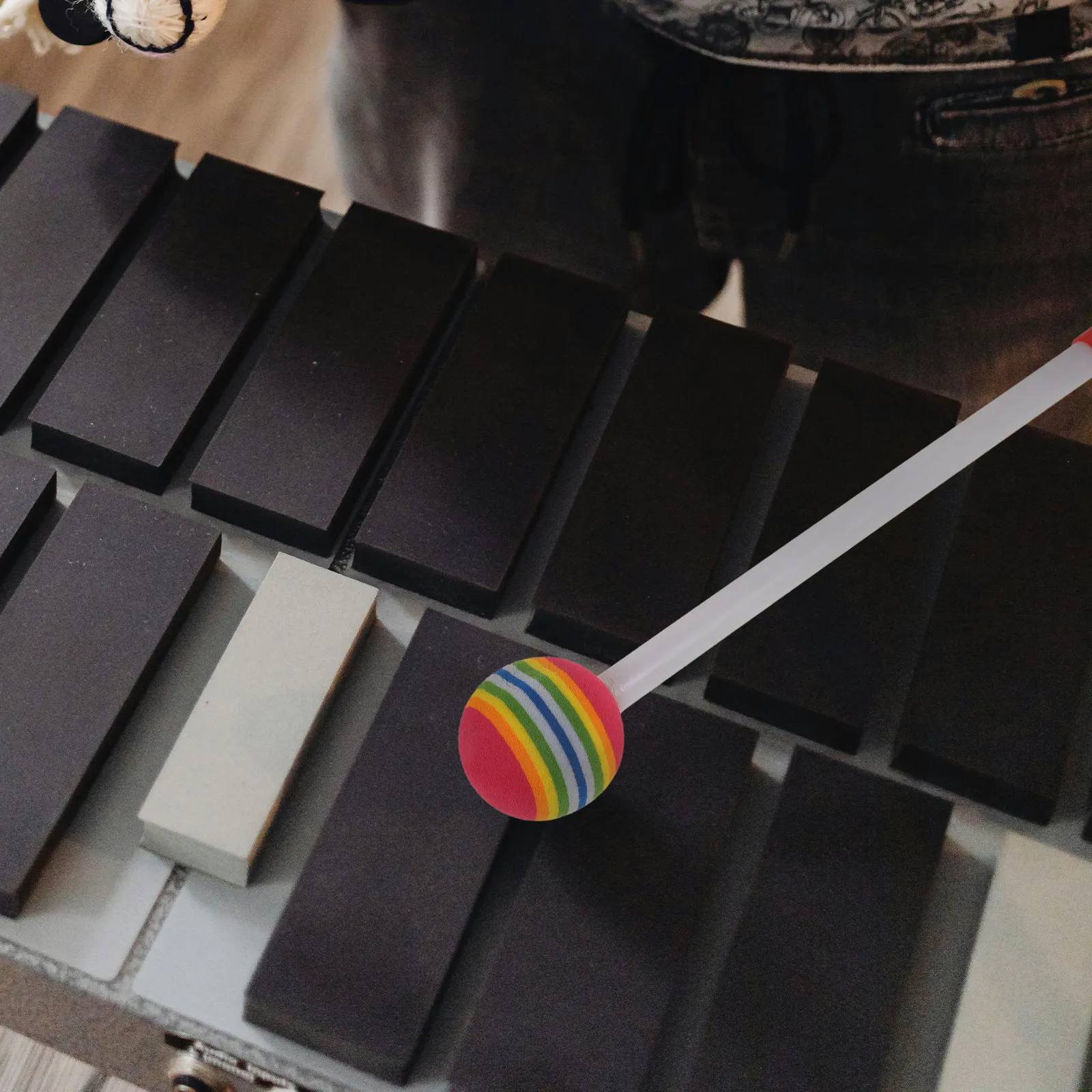 2 Palillos de Marimba Portátiles de Plástico Coloridos Tipo Lollipop para Xilófono y Glockenspiel, Ligeras para Percusión