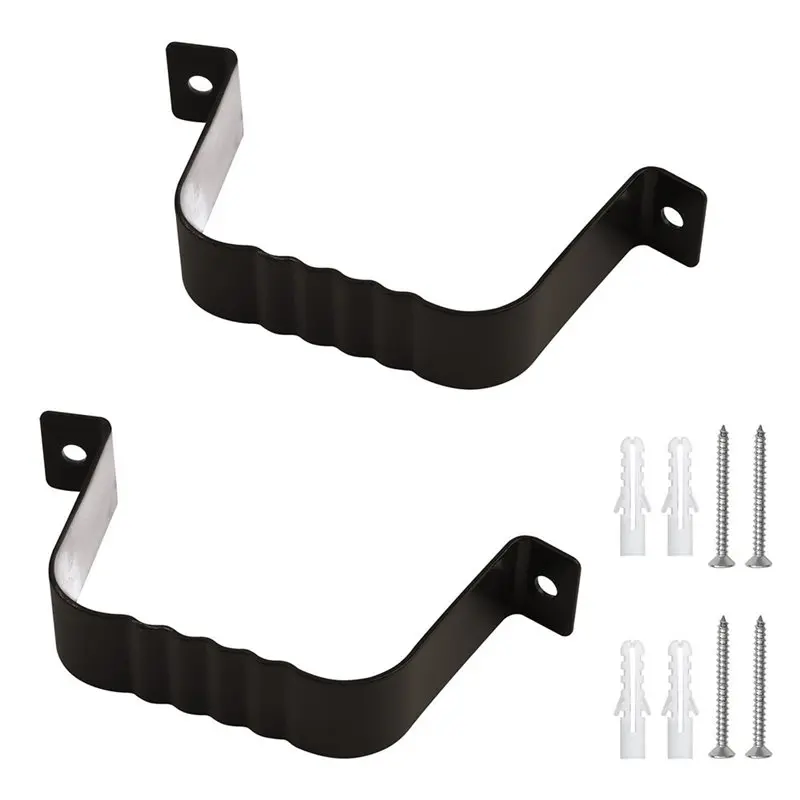ABYN-Downspout Bracket Kit (Includes Expansion Screws) And Pipe Clamp - Suitable For Outdoor Roof Rainwater Pipe Installation