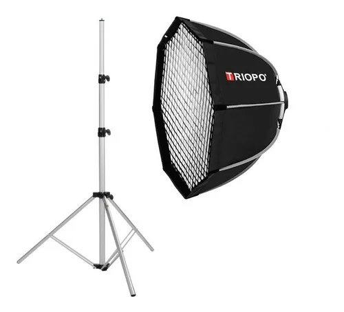 Softbox Octabox Triopo Bowen 120cm + Grid + Tripod 1,90cm