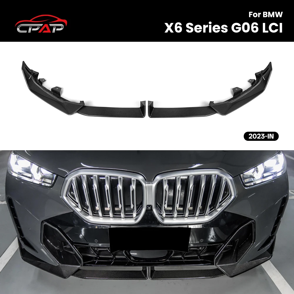 

Real Dry Carbon Fiber Front Bumper Diffuser Lip Splitter for BMW X6 Series G06 LCI MP Style 2023-IN