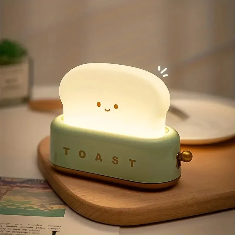 Rechargeable Toaster LED Lamp,Charming & Colorful Night Light  ,Ideal for Bedroom Decor and Unique Gift for Special Occasions