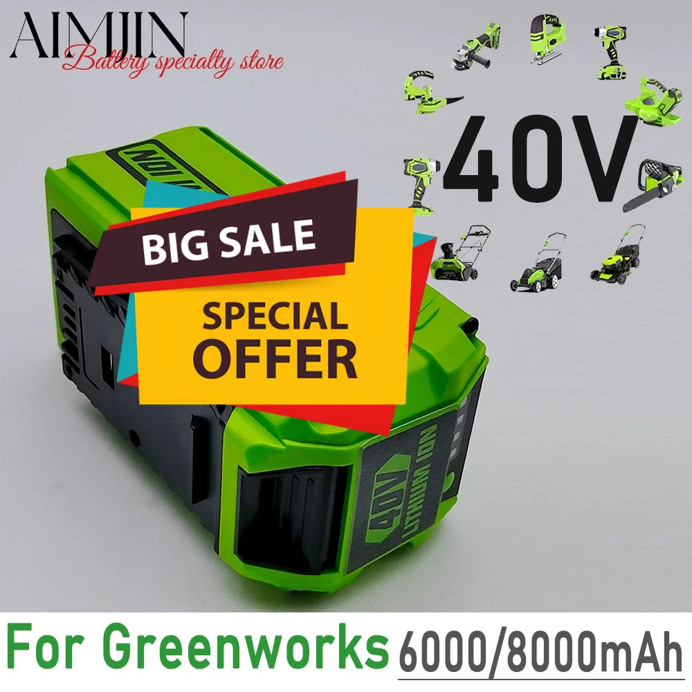 

High capacity Li-ion Battery Applicable Greenworks 40V 8.0AH G-MAX Manufacturer Replacement Battery for Lawn Mower Power Tools