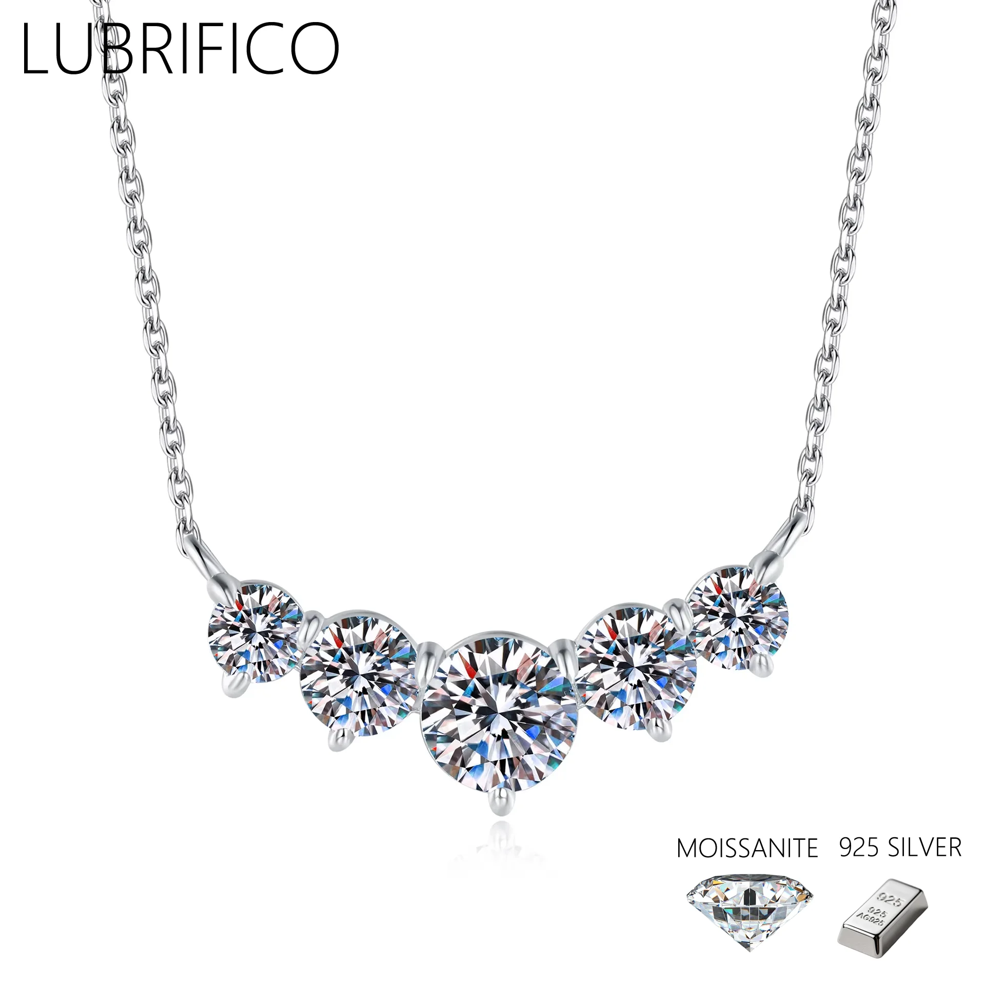 

Ожерелье с муассанитом цвета D 2,6 карата, стерлинговое серебро 925 пробы, лабораторный бриллиантовый кулон, женские подарки, свадебные ювелирные украшения, вечерние