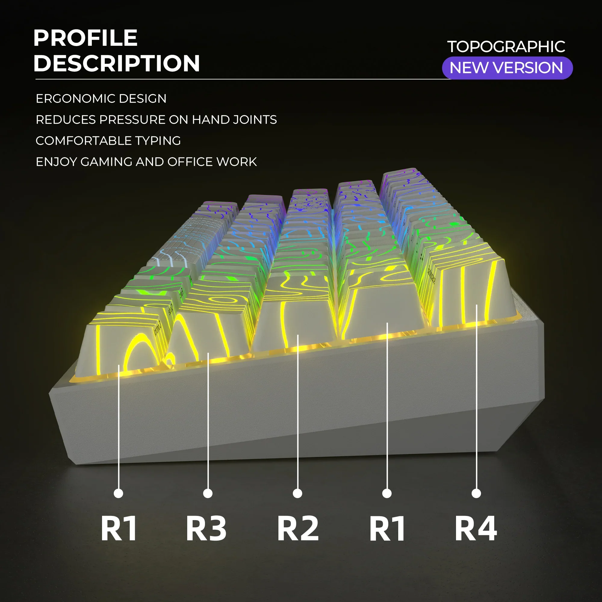 Imagem -03 - Xvx Topográfico Nova Versão Padrão Brilho Perfil Oem Imd-tech Keycap Conjunto 118 Teclas