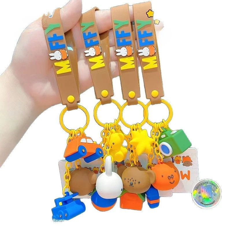 الكرتون ميفي أرنب سلسلة دمية سلسلة المفاتيح Kawaii حقيبة الظهر قلادة مفتاح السيارة اكسسوارات الأطفال مهرجان هدية #6