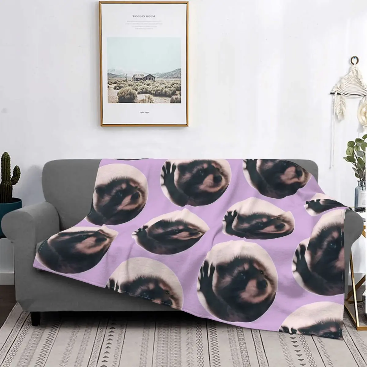 Pedro Raccoon Dance Meme Blanket Coral Fleece Plush Autumn/Winter Lightweight Thin Throw Blanket for Home Couch Bedding Throws