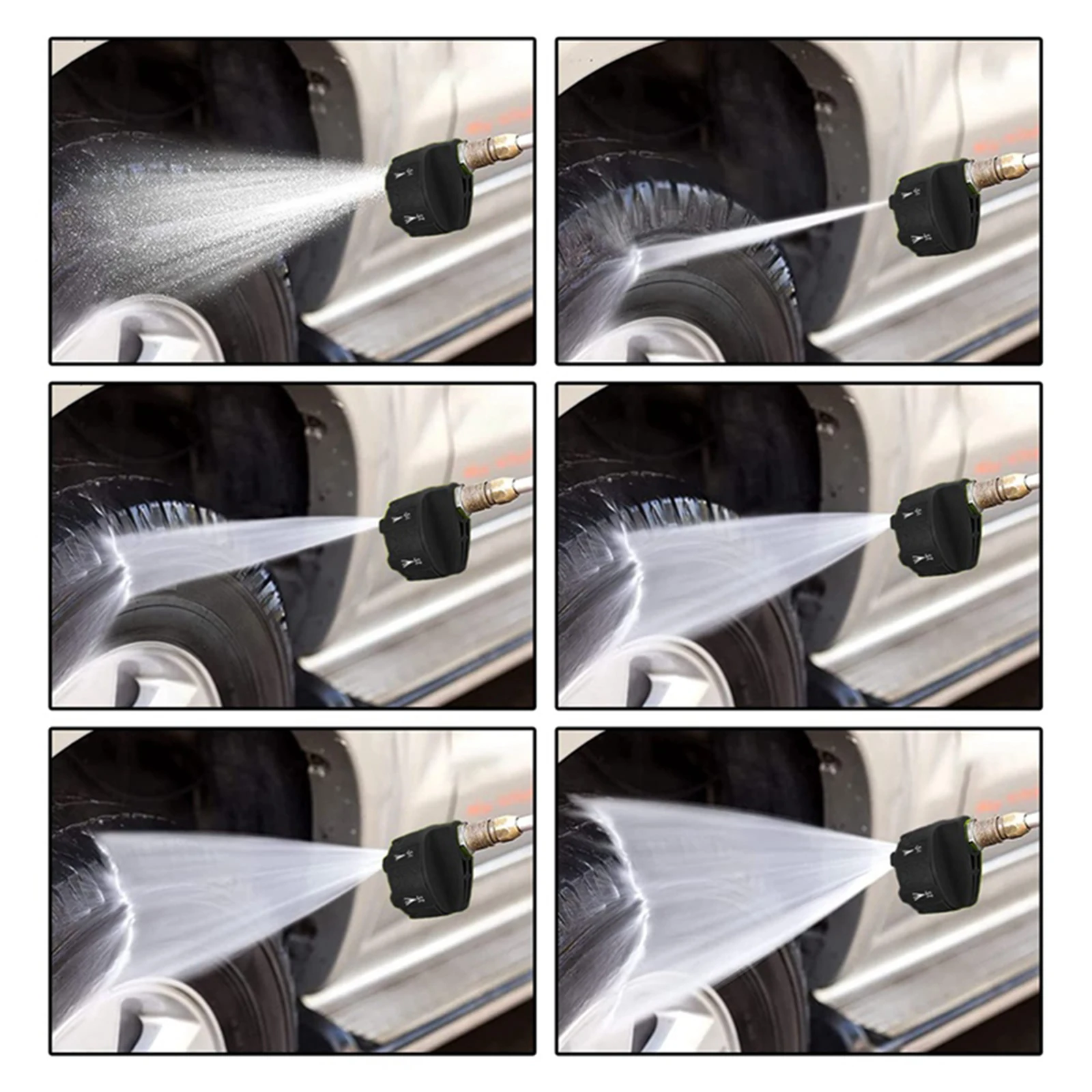 6 IN 1 Universal 4000Psi High Pressure Washer Spray Nozzle 0 15 25 40 Degree Rotation Watering Rinse Soap Nozzle Tip Garden Tool