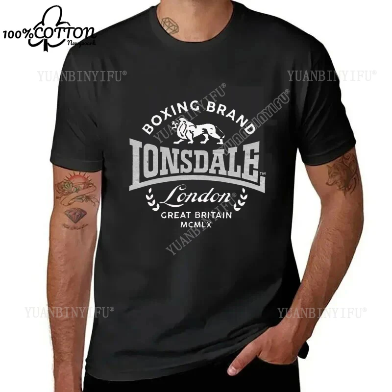 New Listing Lonsdale LOGO Printed 100%Cotton  T-shirt Top Trend Male Summer O-neck Short Sleeve