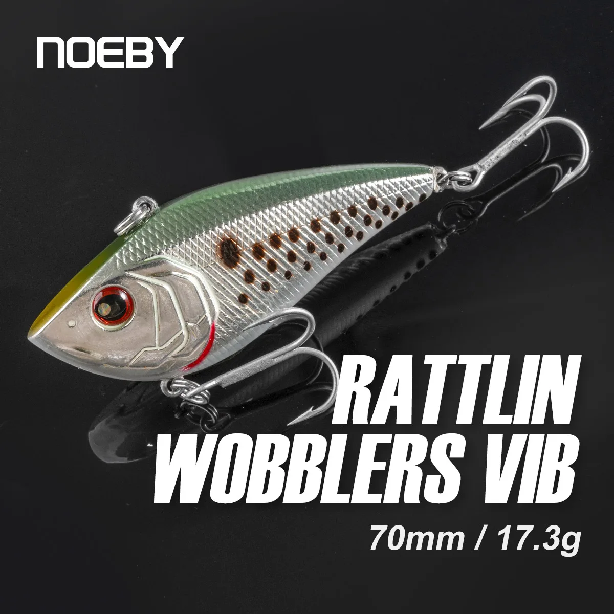 Noeby Lipless Crankbait Fishing Lure 70mm 17.3g Rattling Sinking Vibration Artificial Hard Bait for Perch Walleye Fishing Lures