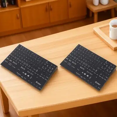 

2 Sheets Notebook Keyboard Stickers English Computer Laptop Durable PVC Clear Letters Wear Resistant Easy Paste Remove