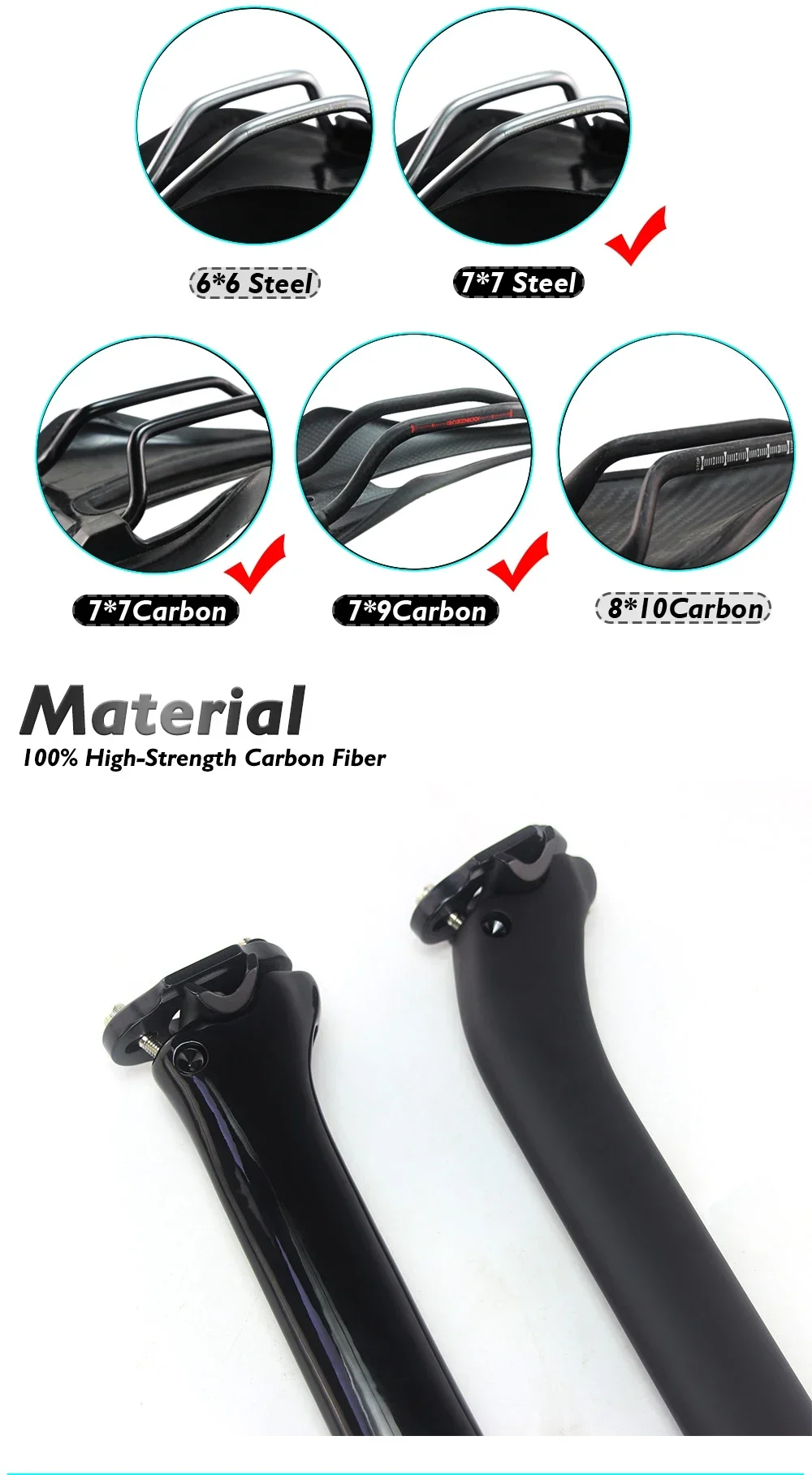 Rennrad-Sattelstütze, Fahrradteile, Kohlefaser, UD, glänzend oder matt, versetzt 0, 25 Grad, 350 mm, F12 – Detail 4
