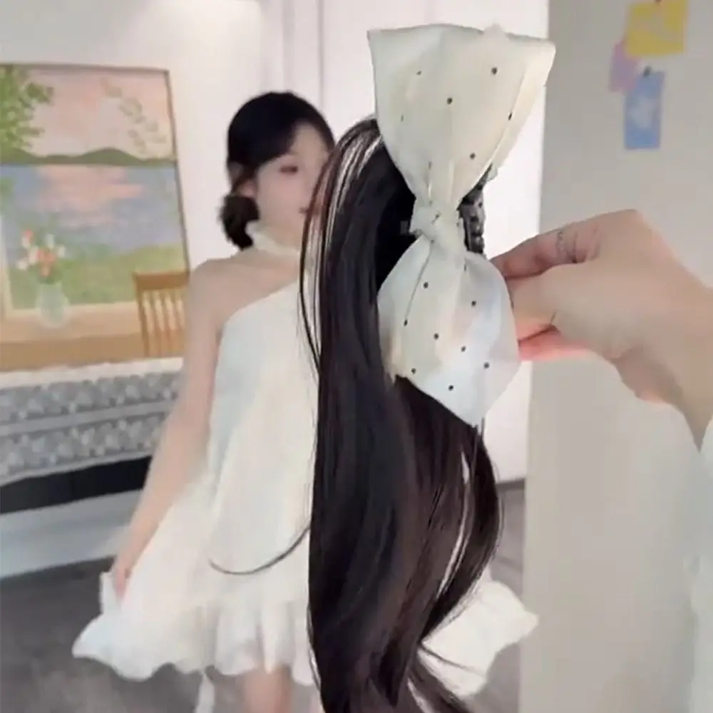 جديد متعدد الألوان Bowknot الجانب ذيل حصان الطبقات نمط Bowknot تصميم المرأة مخلب كليب DIY بها بنفسك الطبيعية الطبقات ذيل حصان النمط الوطني