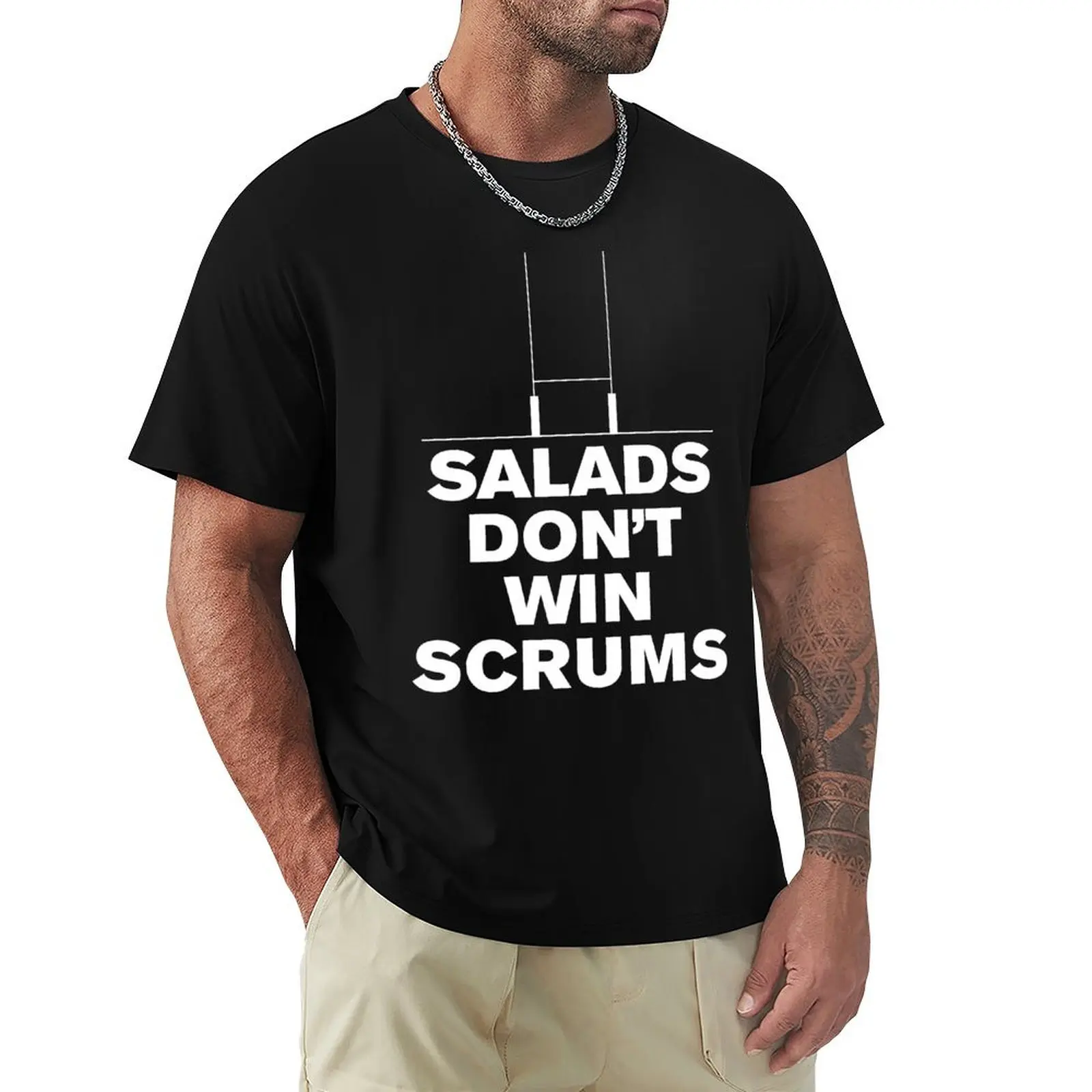 T-shirt de rugby amusant, Salads don't win scrums T-Shirt Standard Fit Solid Tee Shirt