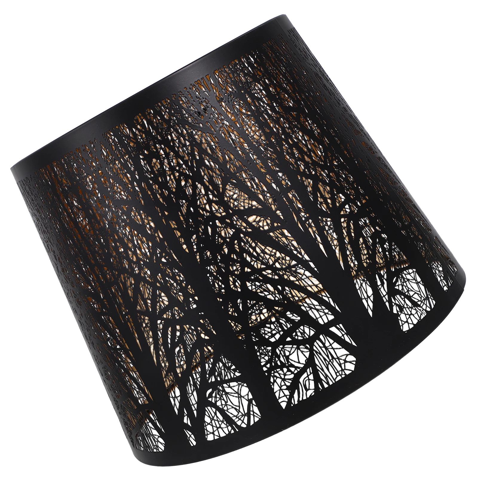 

Iron Hollow Lampshade Vintage Decor Metal Black Carving Drum Desk Light Shade Cover Rustic Farmhouse Room Fixture