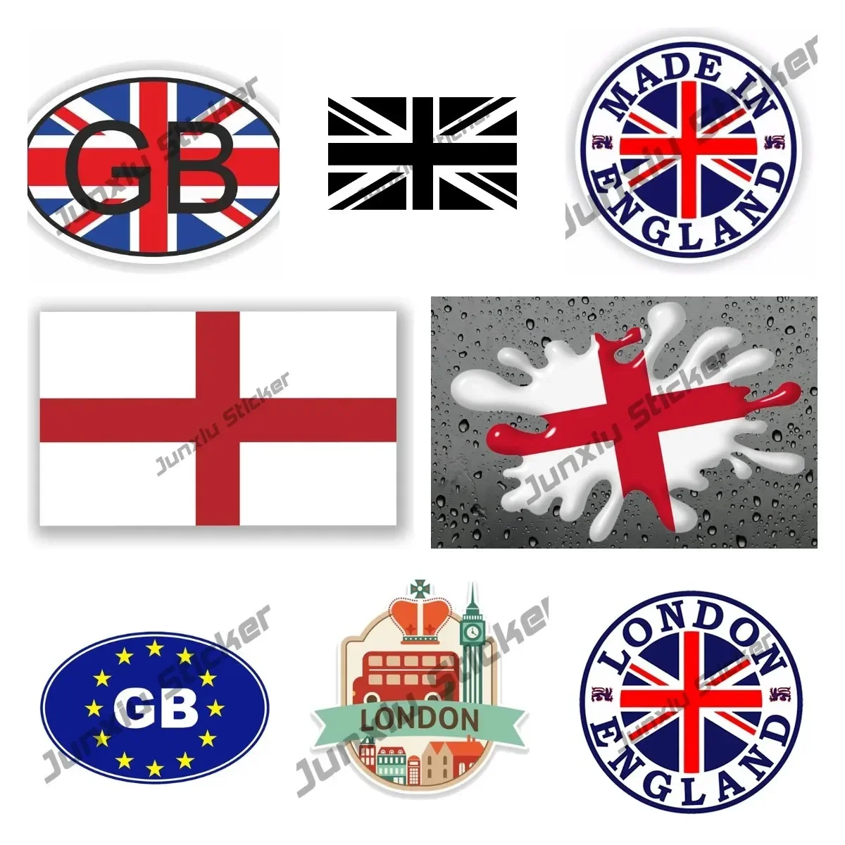 Creative The United Kingdom Shield Emblem Stickers Coat of Arms of England London Flag Round Seal Decal Premium Quality Sticker