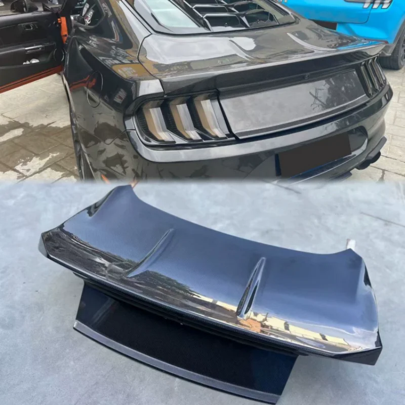 

Carbon Fiber Tailgate cover for Ford Mustang 15-22 modified trunk lid surround Car Accessories